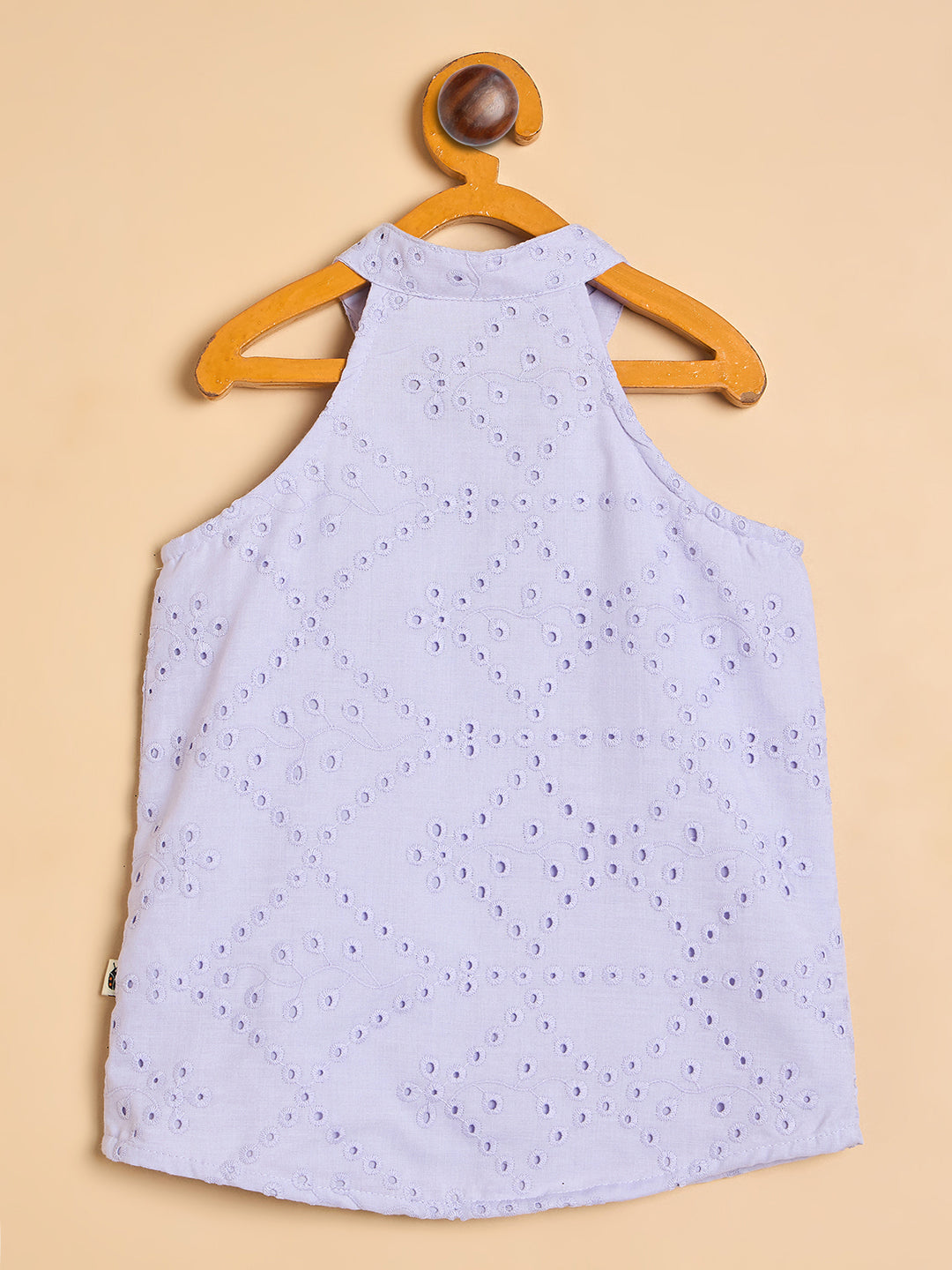 Girls Above Knee Embroidery Top with Shorts - Lavender