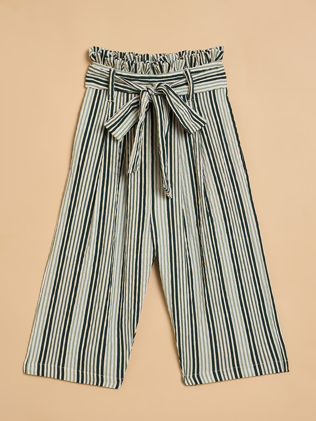 Girls Ankle Length All over Print Top With Pants - Green