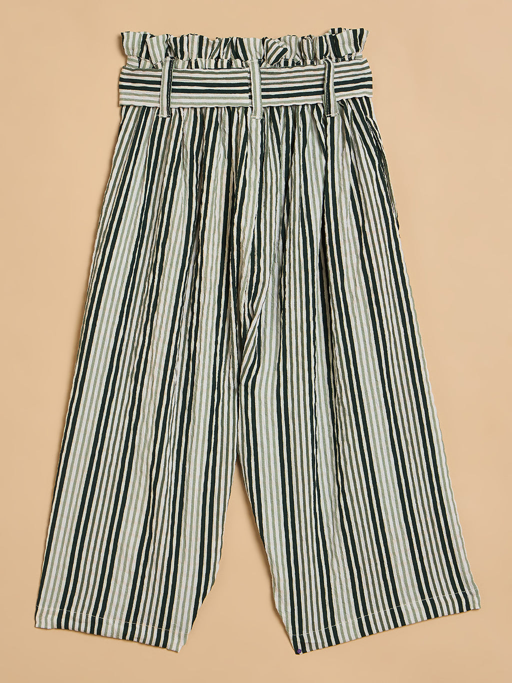 Girls Ankle Length All over Print Top With Pants - Green