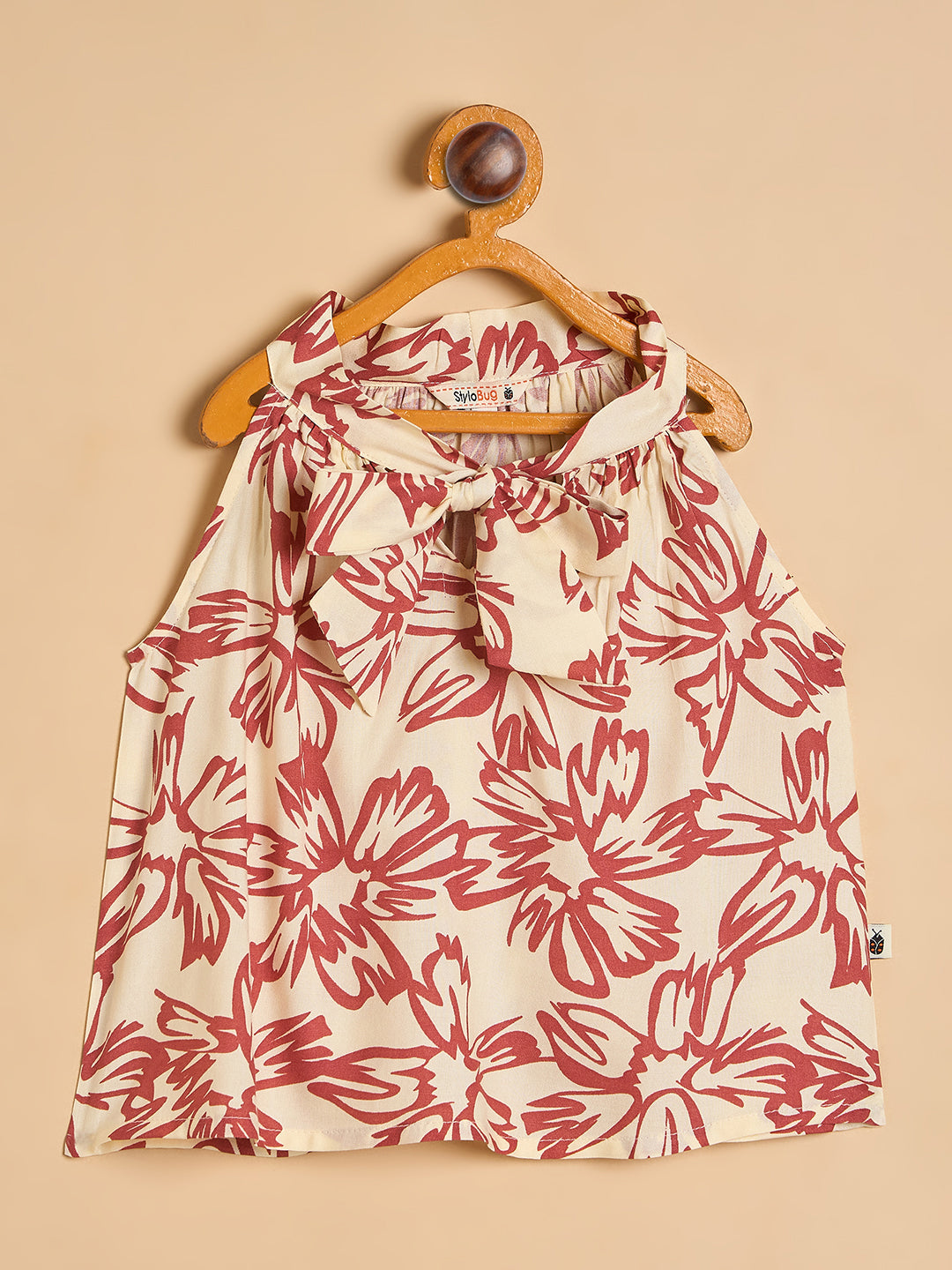 Girls Above Knee All over Print Top With Shorts - Brown