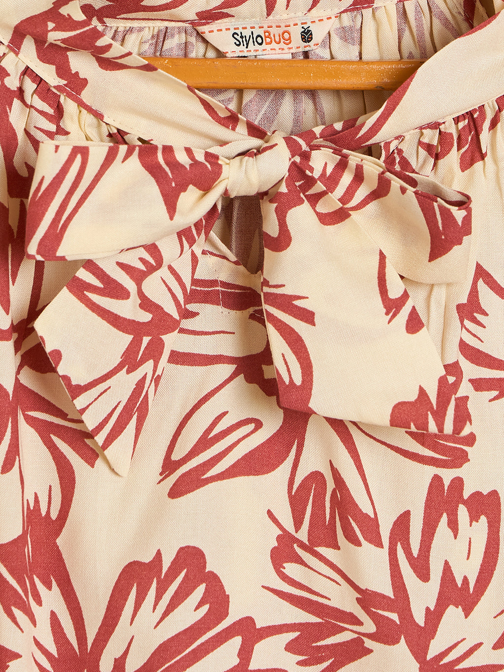 Girls Above Knee All over Print Top With Shorts - Brown