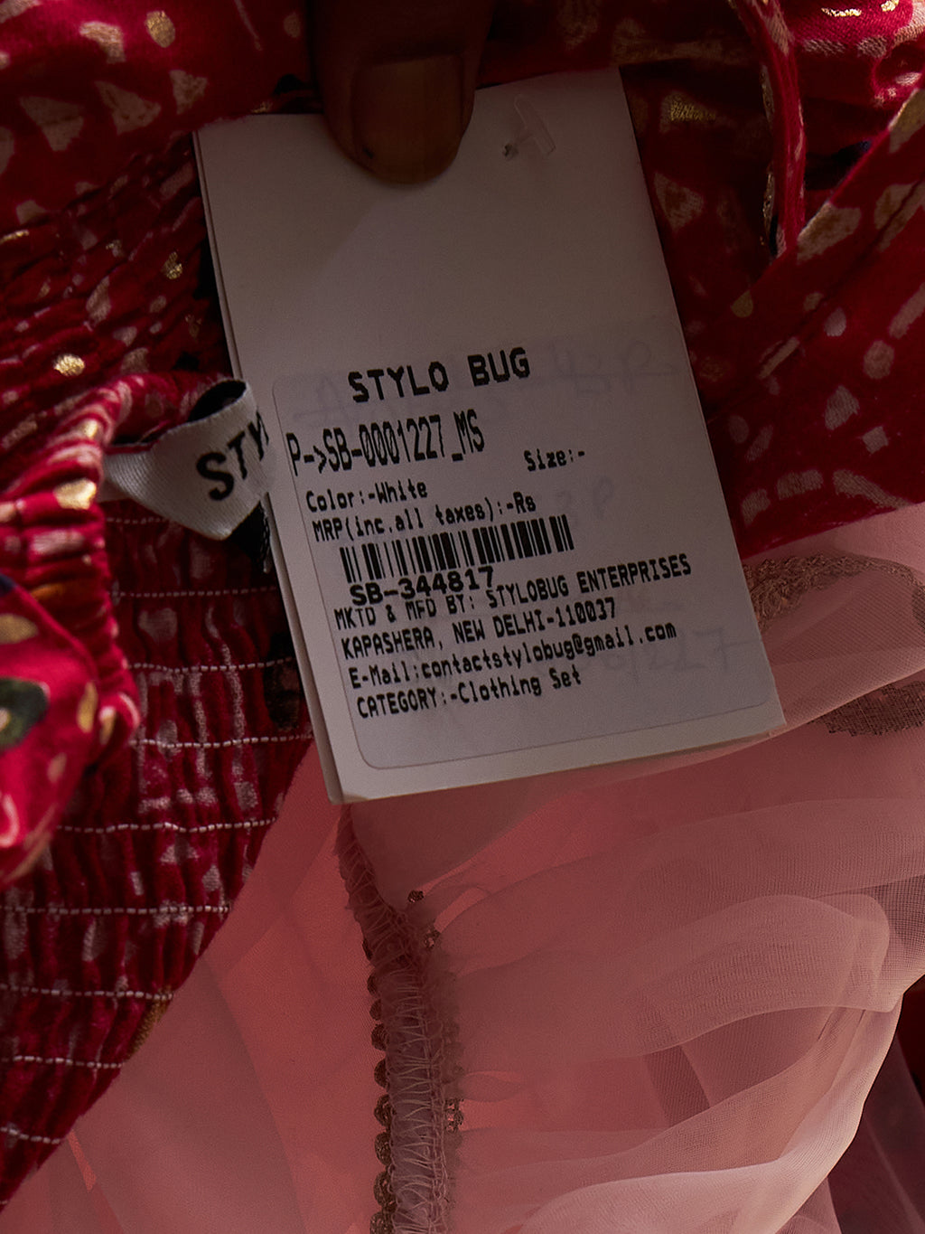 Girls Ankle Length Printed Kurti Set - Pink