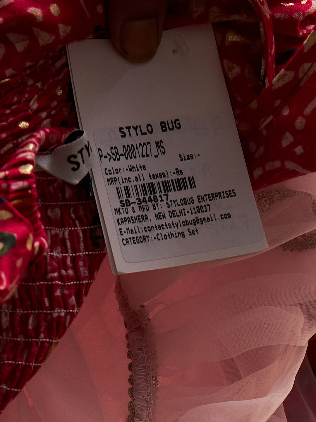 Girls Ankle Length Printed Kurti Set - Pink