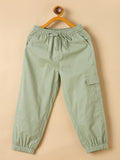 Unisex Ankle Length Solid Cargo Pants - Green