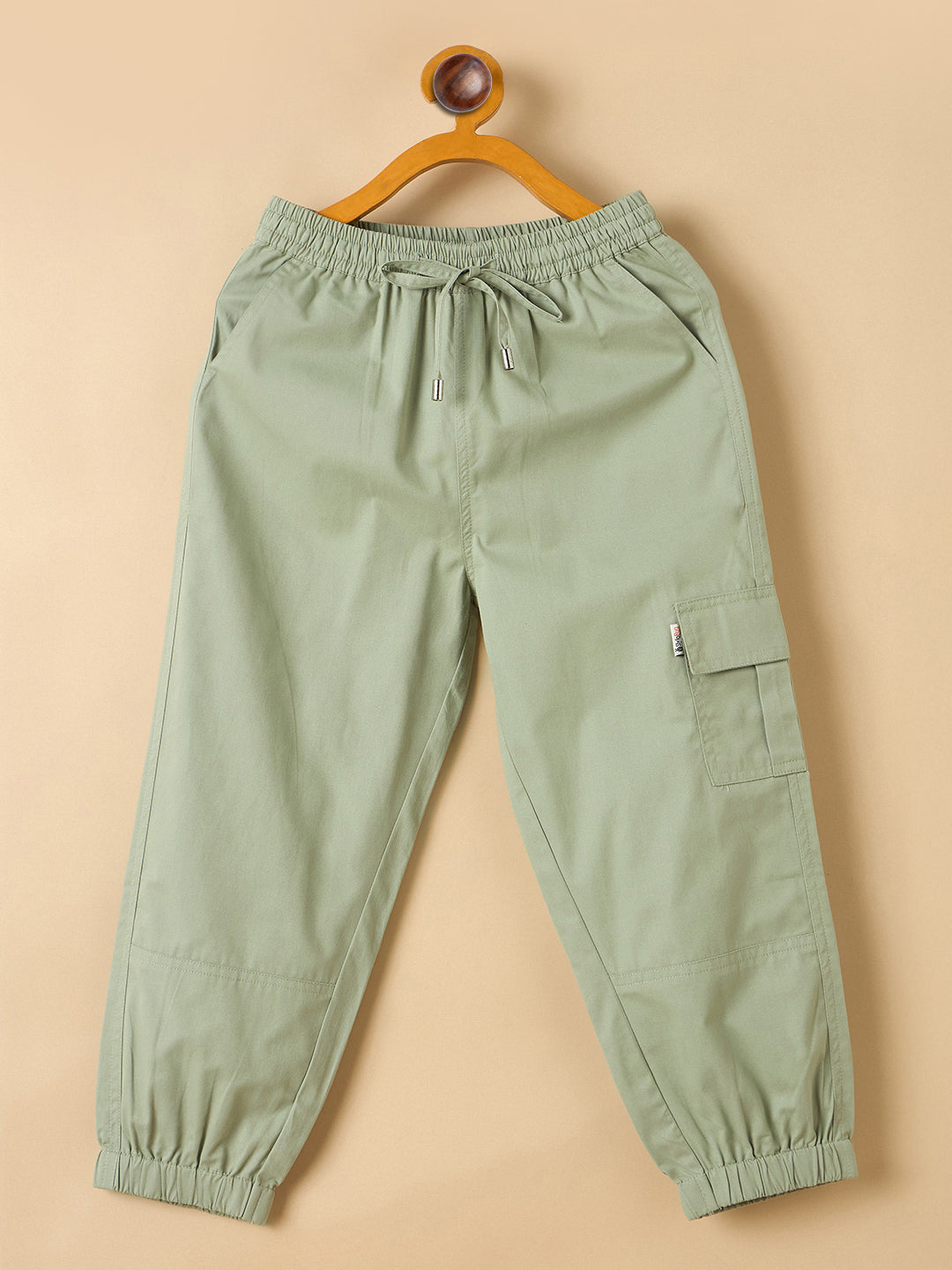 Unisex Ankle Length Solid Cargo Pants - Green