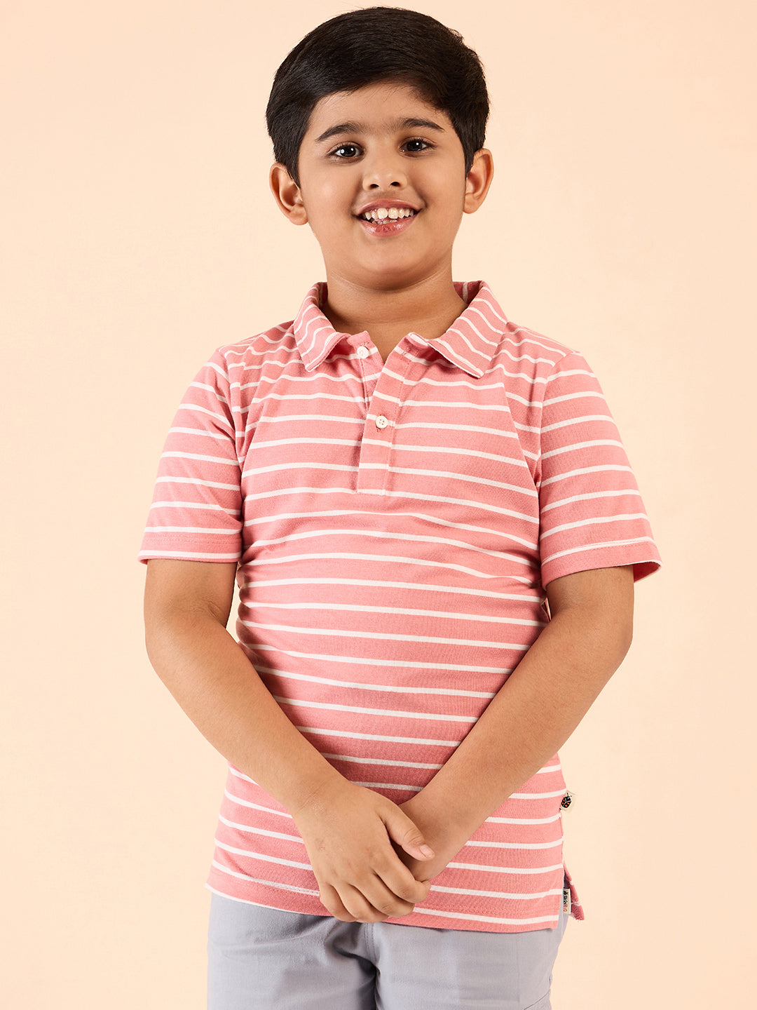 Boys Hip length Printed T-shirt - Pink