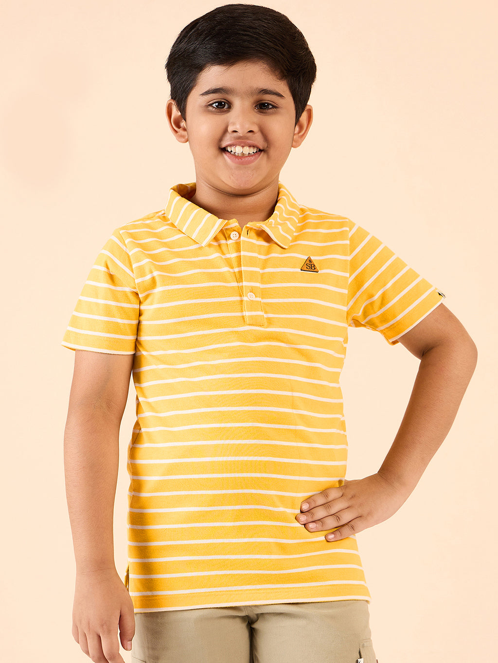 Boys Hip length Printed T-shirt - Yellow