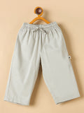 Unisex Ankle Length Solid Cargo Pants - Grey