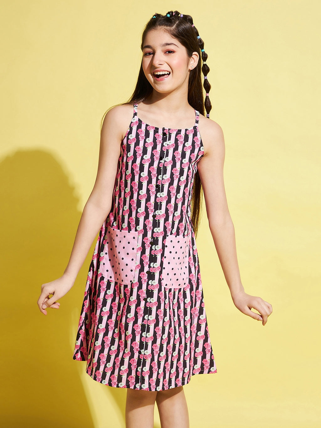 Girls Mid Thigh Dress - Pink