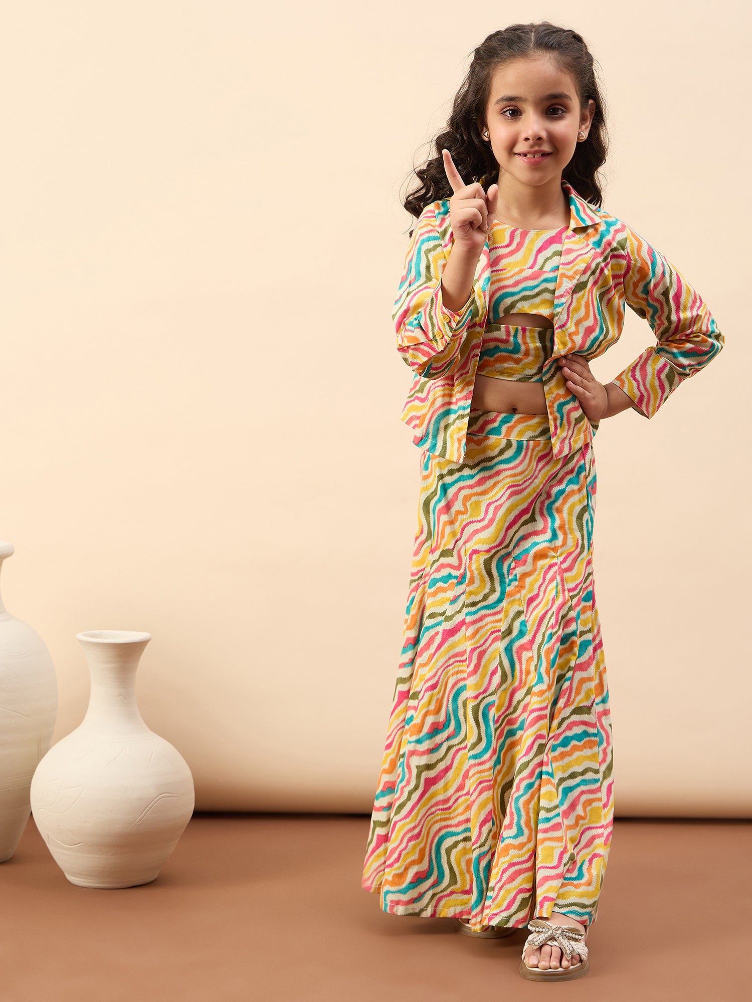 Girls Ankle Length Printed Lehenga Choli - Multi