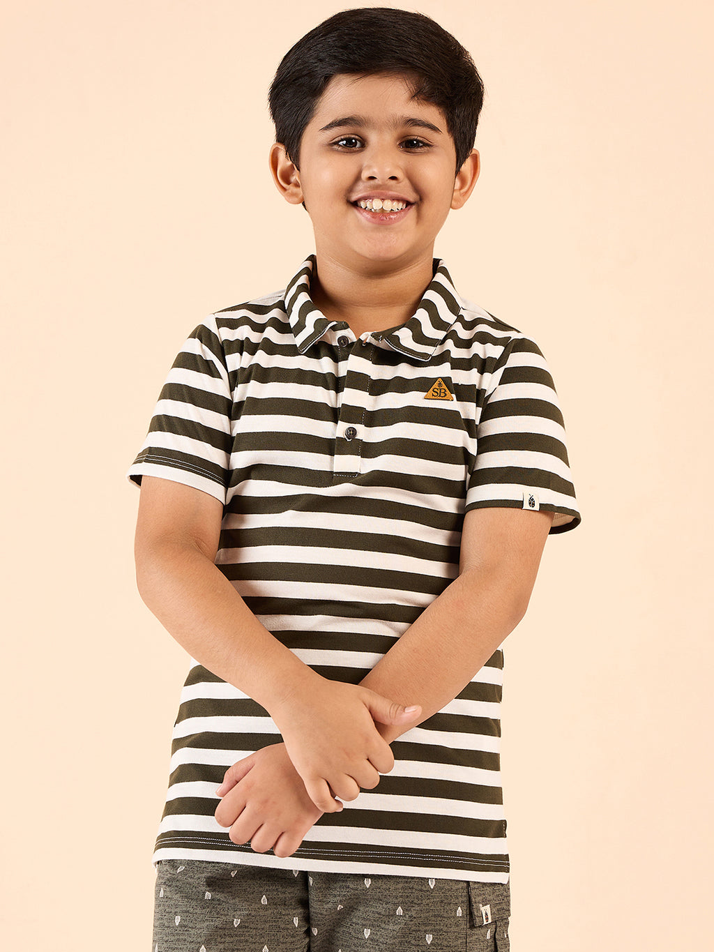 Boys Waist Length Printed T-shirt - White