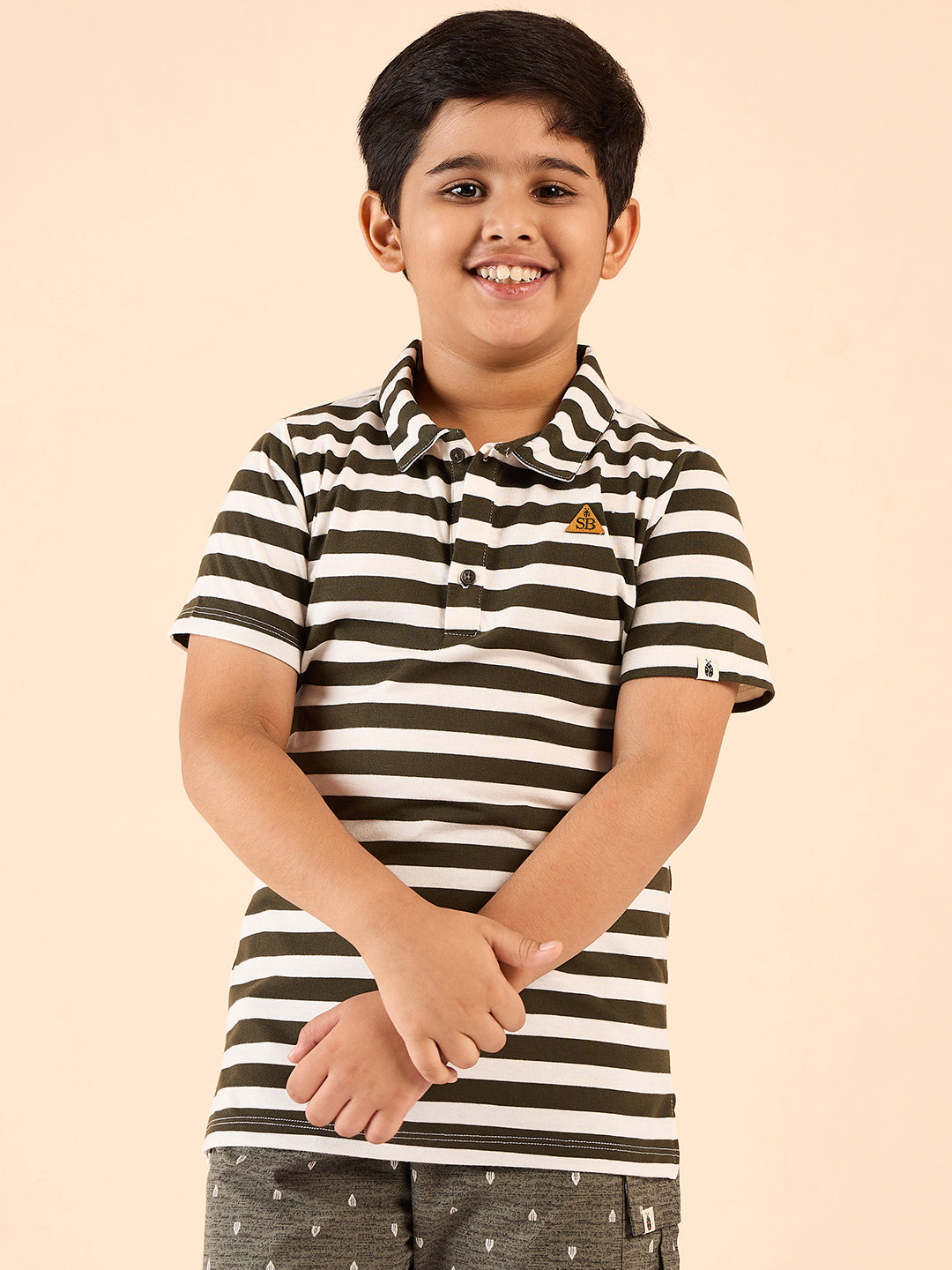 Boys Waist Length Printed T-shirt - White