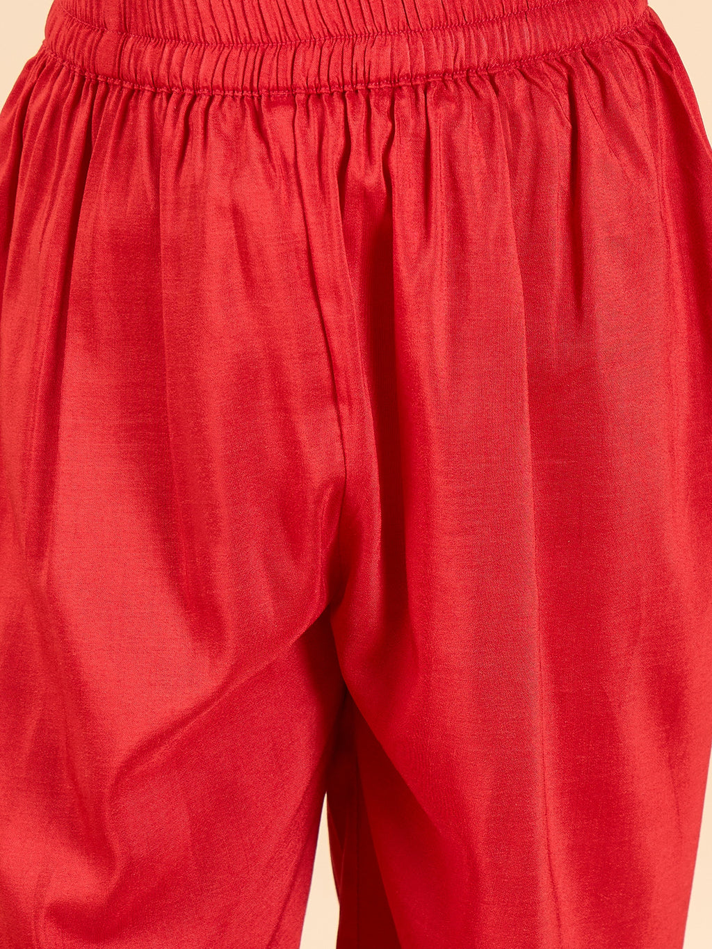 Girls Full Length All over Print Kurti Set - Red