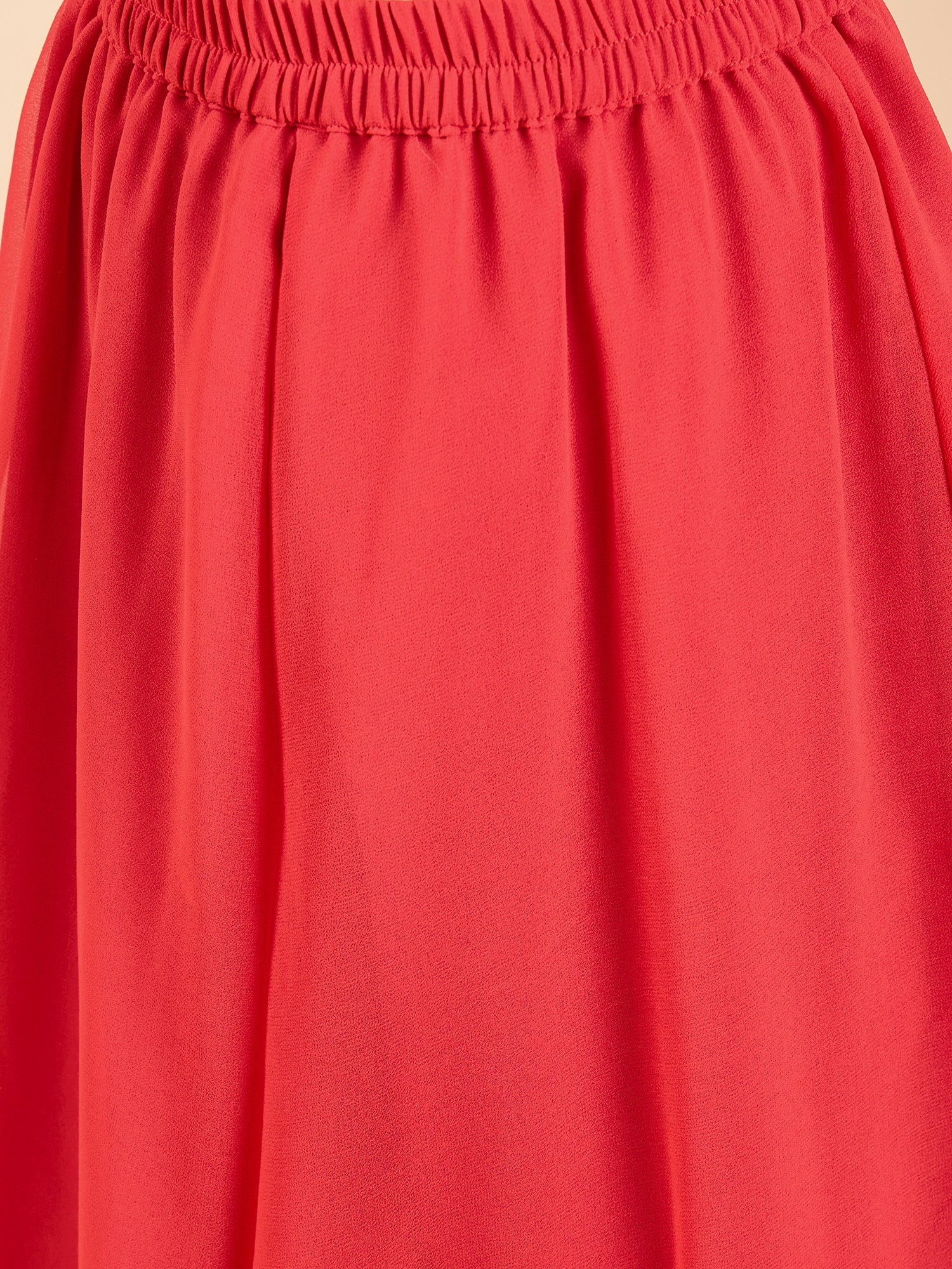 Girls Full Length All over Print Kurti Set - Red