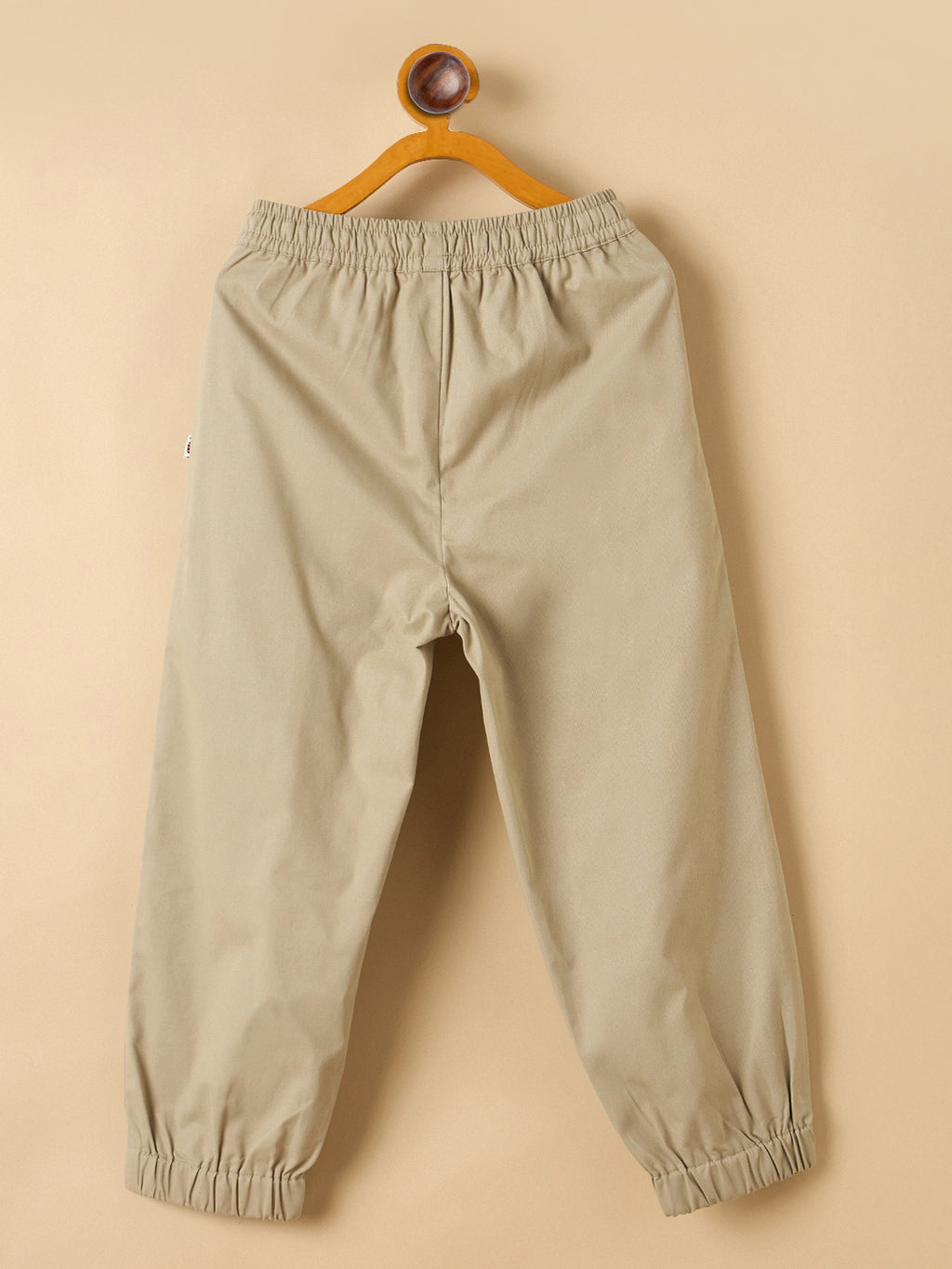 Unisex Ankle Length Solid Cargo Pants - Beige
