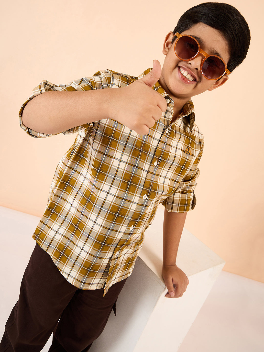 Boys Hip length Printed Shirts - Yellow