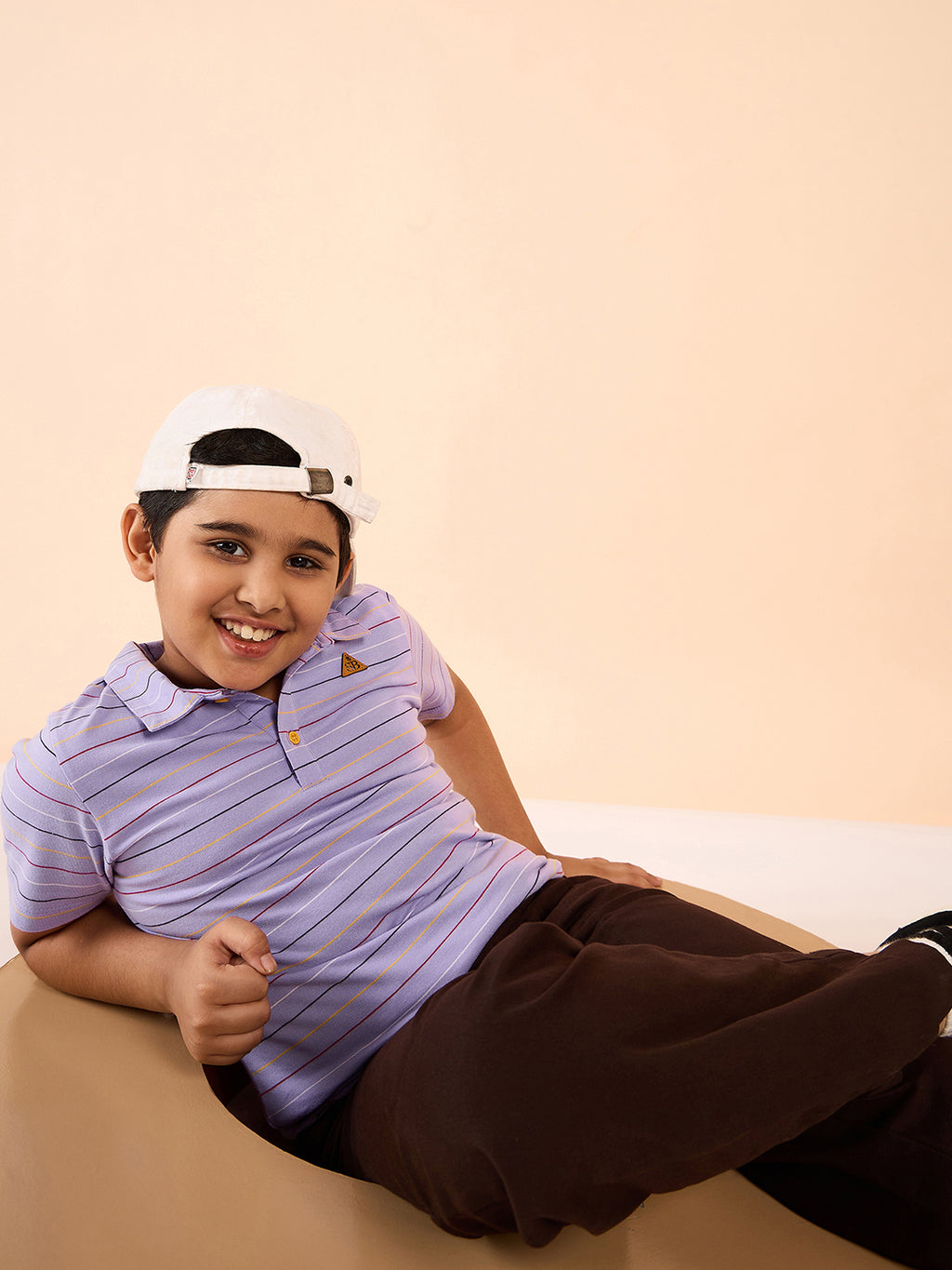 Boys Waist Length Printed T-shirt - Lavender