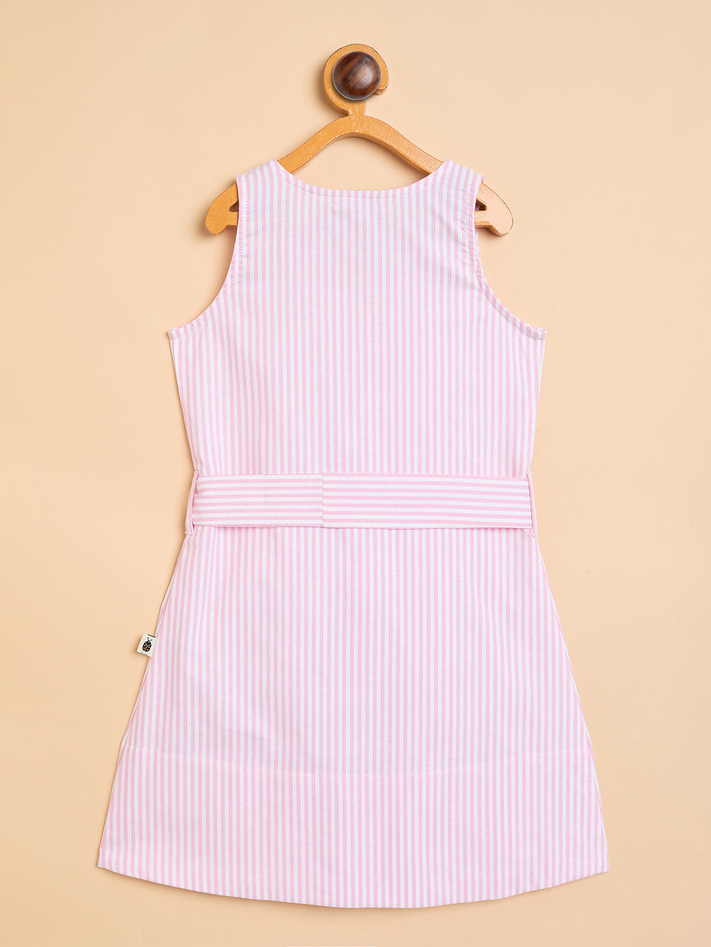 Girls Knee Length All over Print Dress - Pink