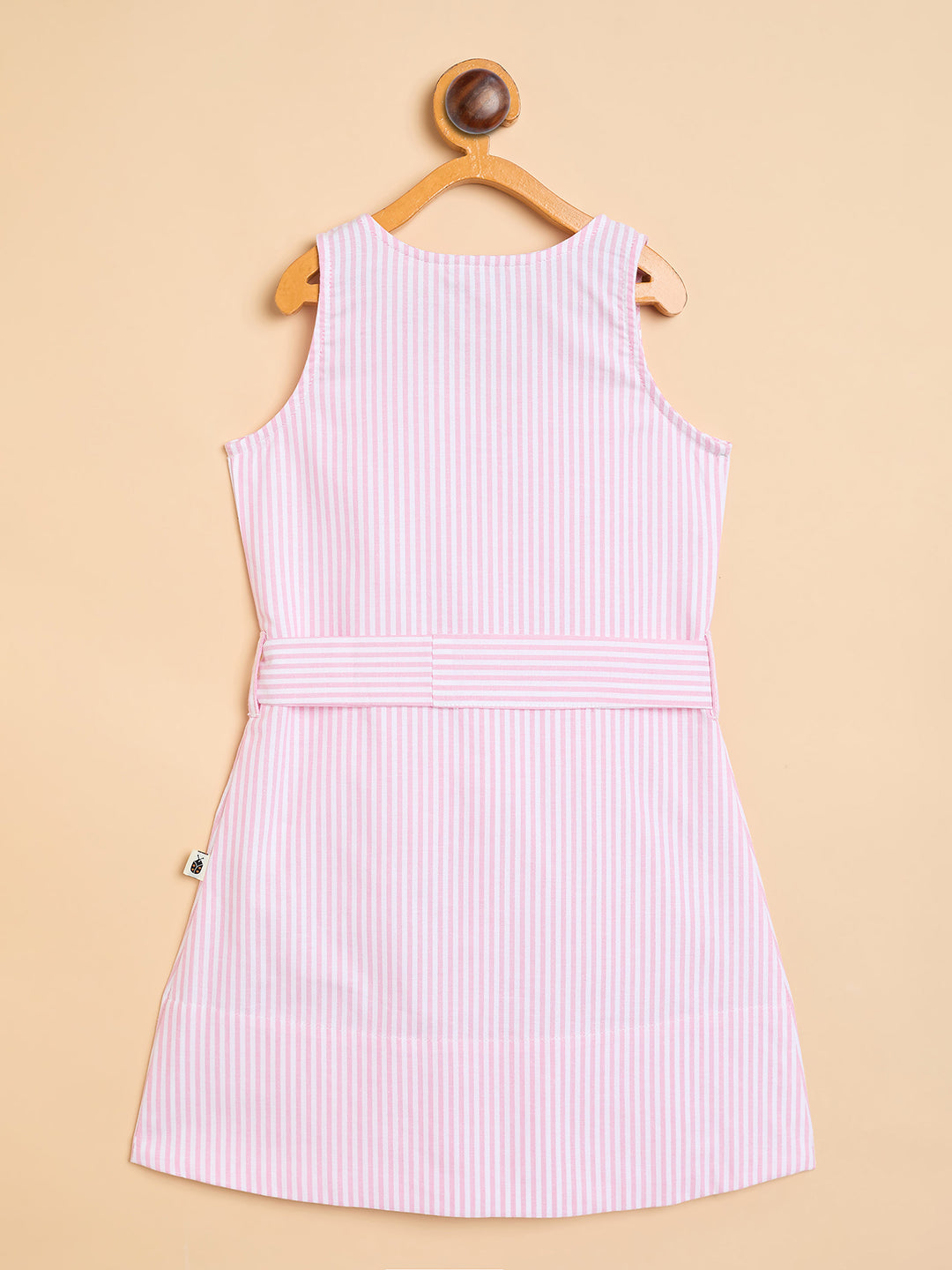 Girls Knee Length All over Print Dress - Pink