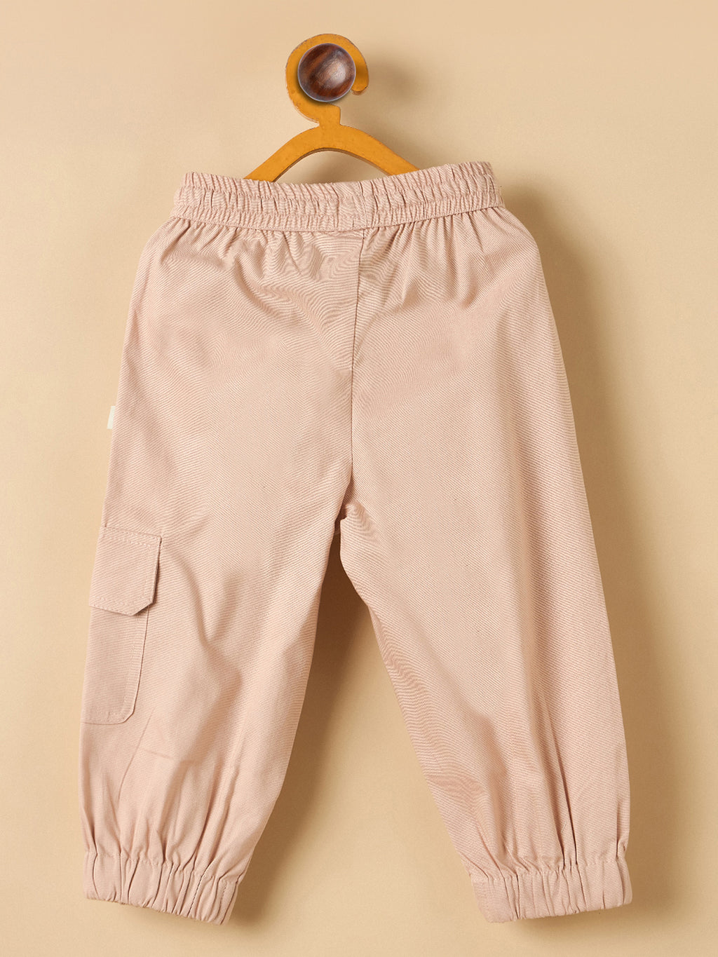 Unisex Ankle Length Solid Cargo Pants - Peach