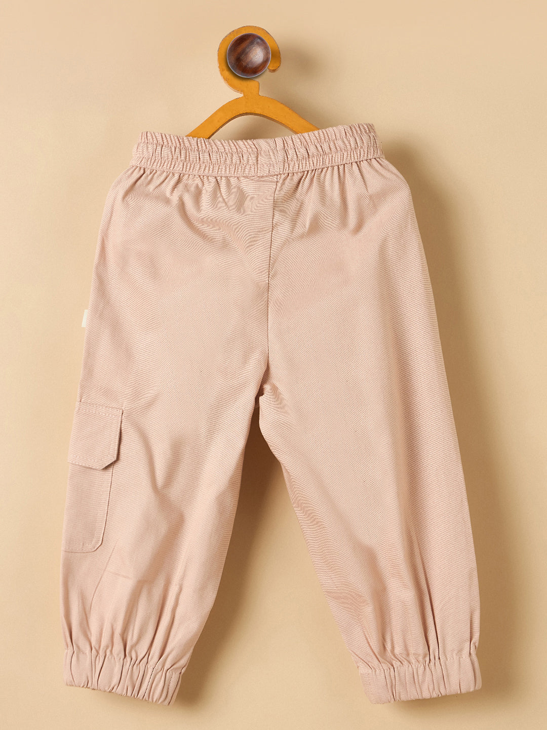 Unisex Ankle Length Solid Cargo Pants - Peach