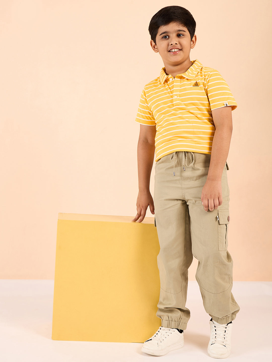Boys Hip length Printed T-shirt - Yellow