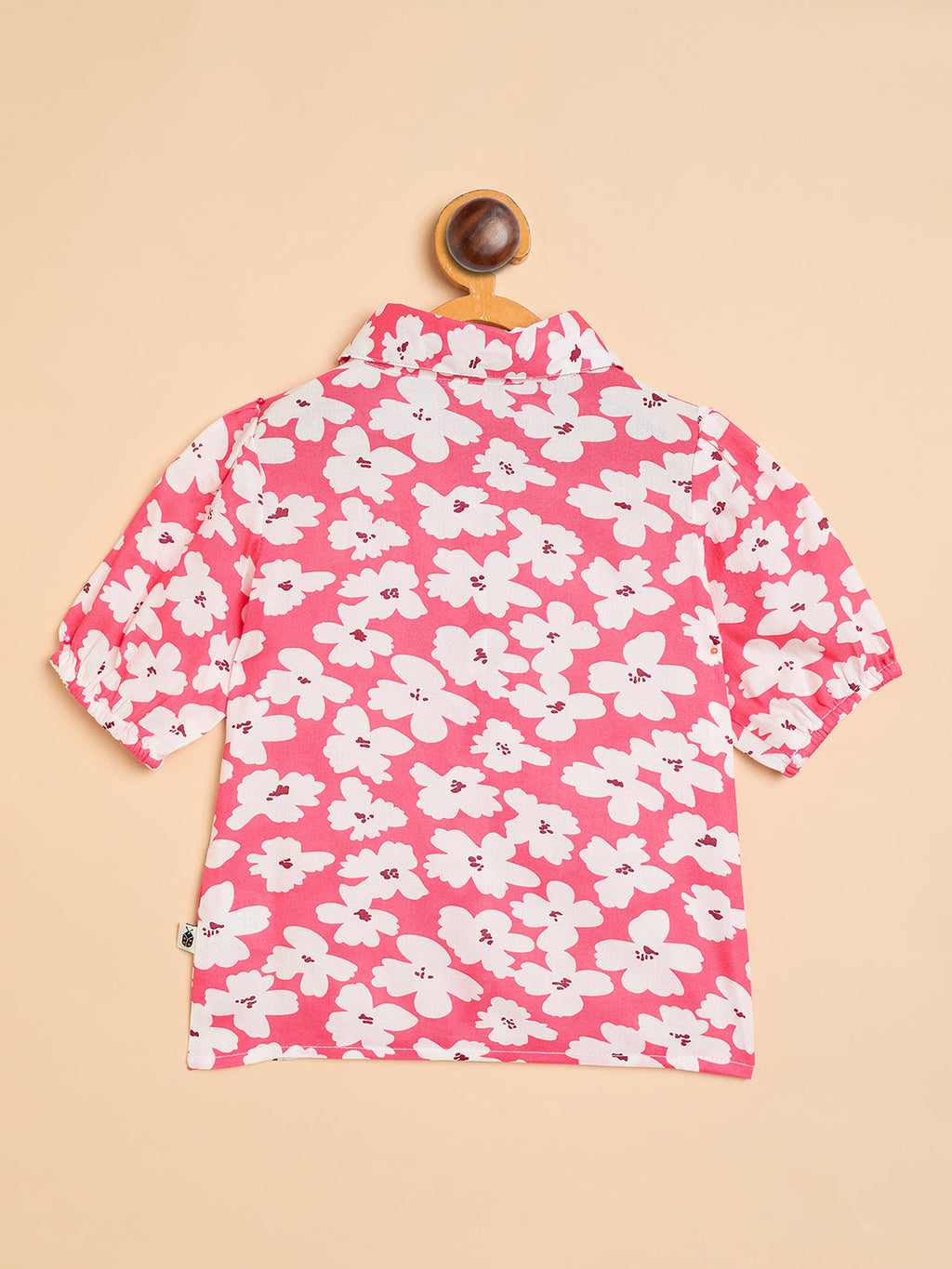 Girls Waist Length All over Print Top - Red