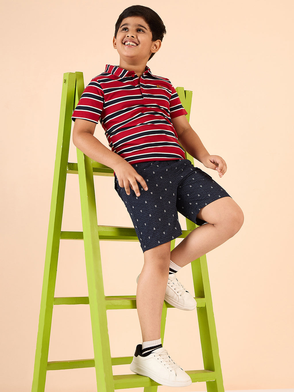 Boys Waist Length Printed T-shirt - Red