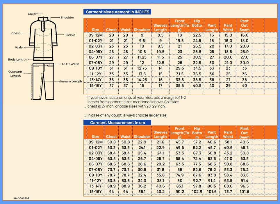 Girls Above Knee All over Print Kurti Set - Blue