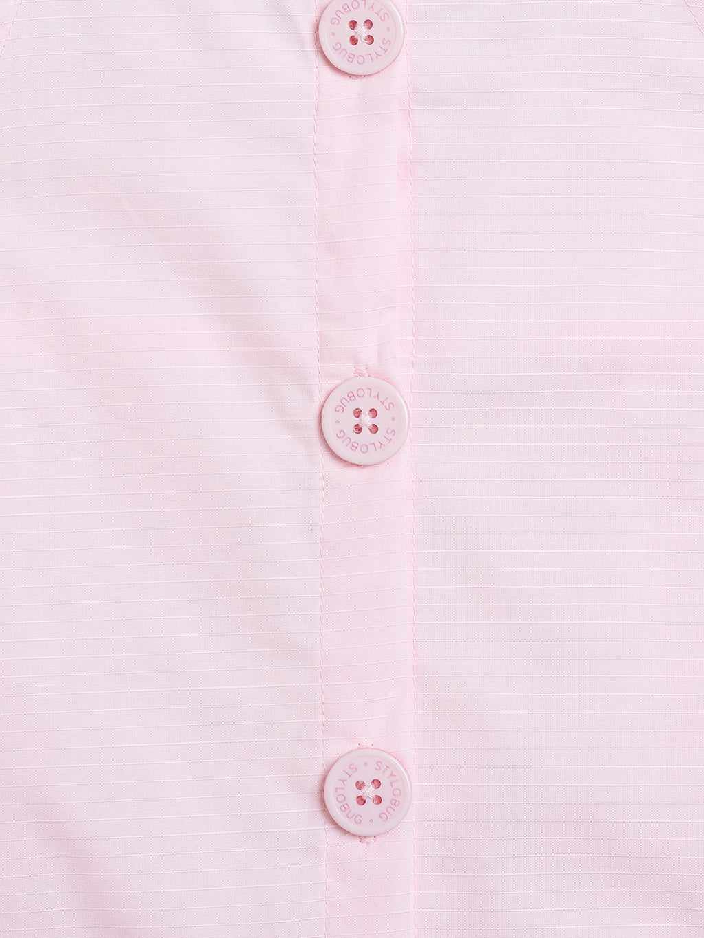Girls Knee Length Solid Dress - Pink
