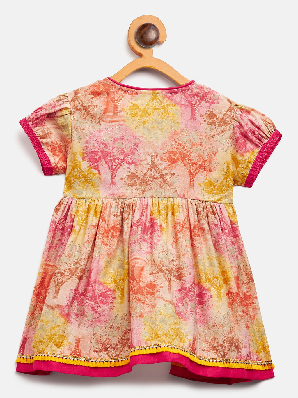 Girls Above Knee Printed Kurti Set - Multi