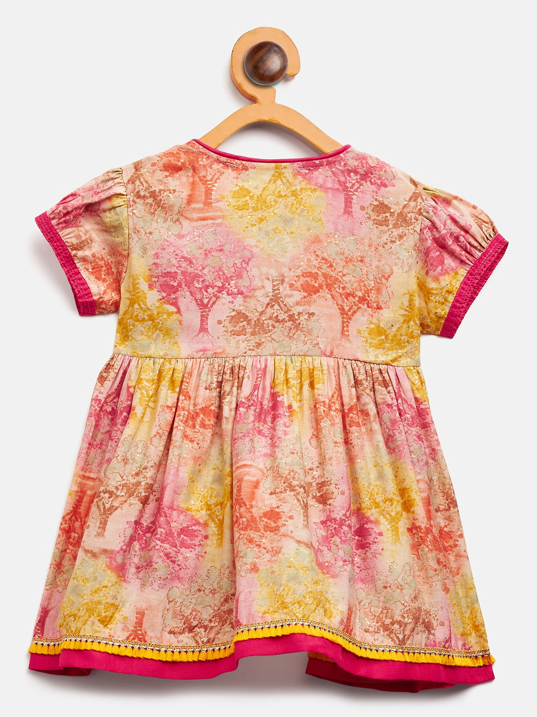 Girls Above Knee Printed Kurti Set - Multi