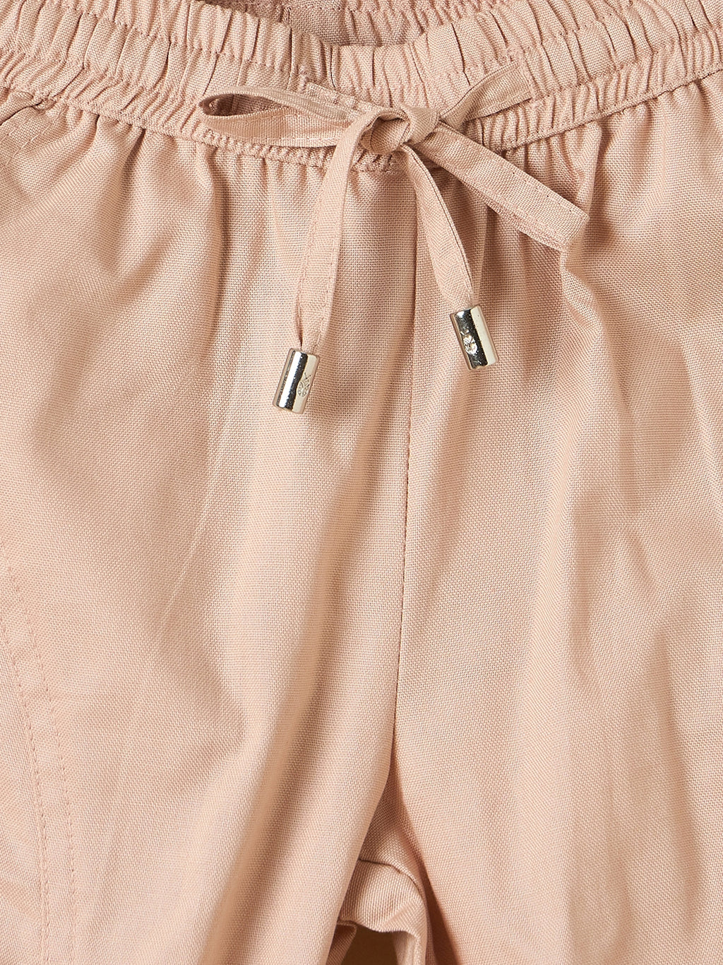 Unisex Ankle Length Solid Cargo Pants - Peach
