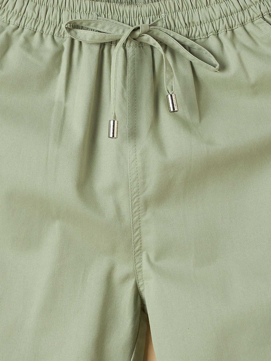 Unisex Ankle Length Solid Cargo Pants - Green