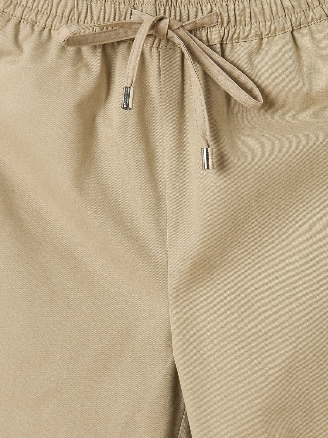 Unisex Ankle Length Solid Cargo Pants - Beige