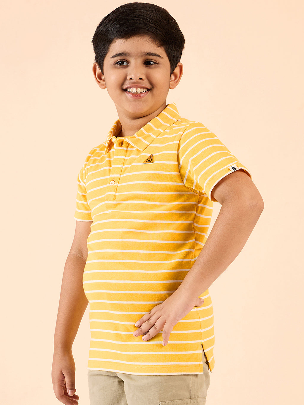 Boys Hip length Printed T-shirt - Yellow