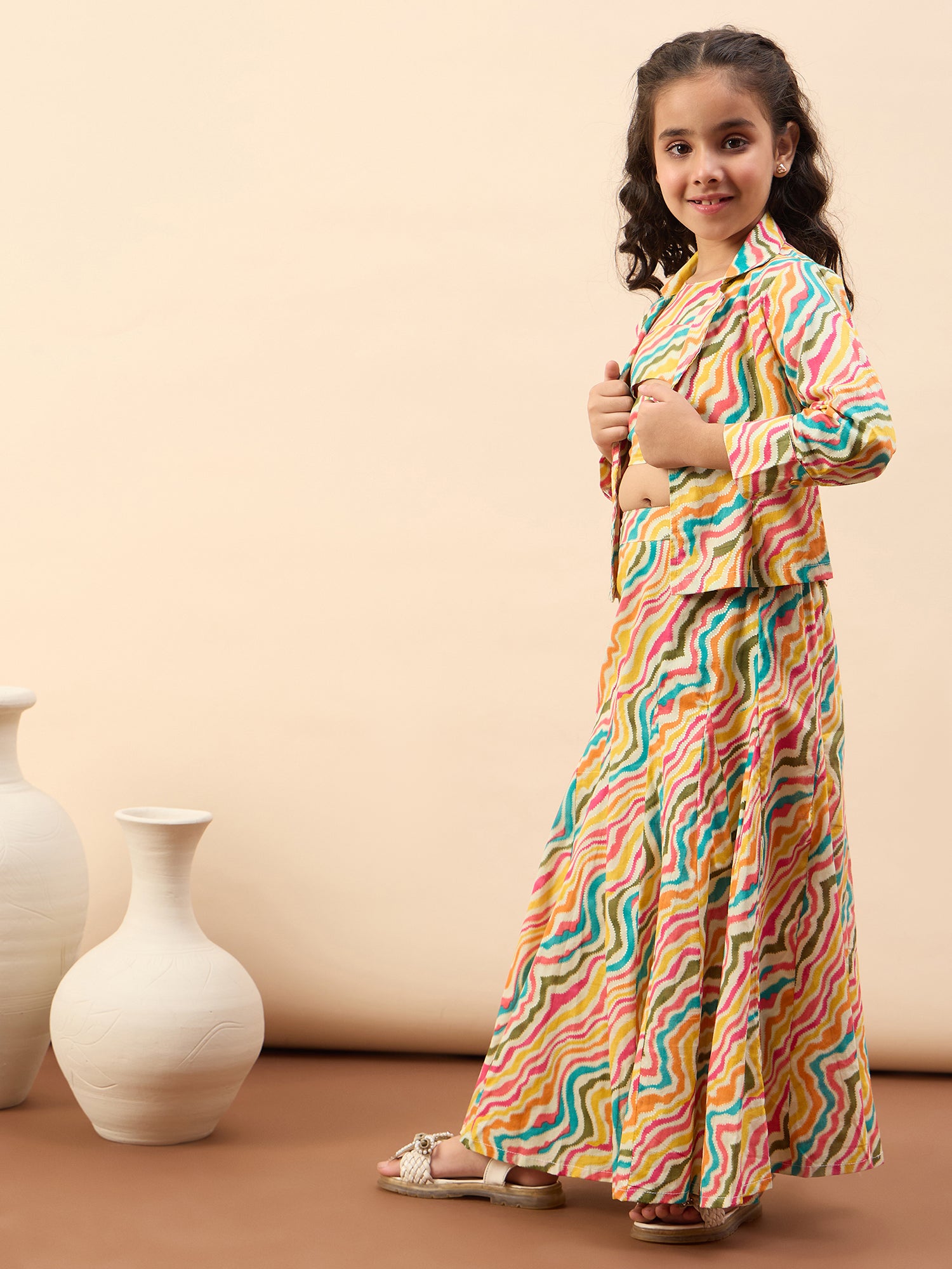 Girls Ankle Length Printed Lehenga Choli - Multi