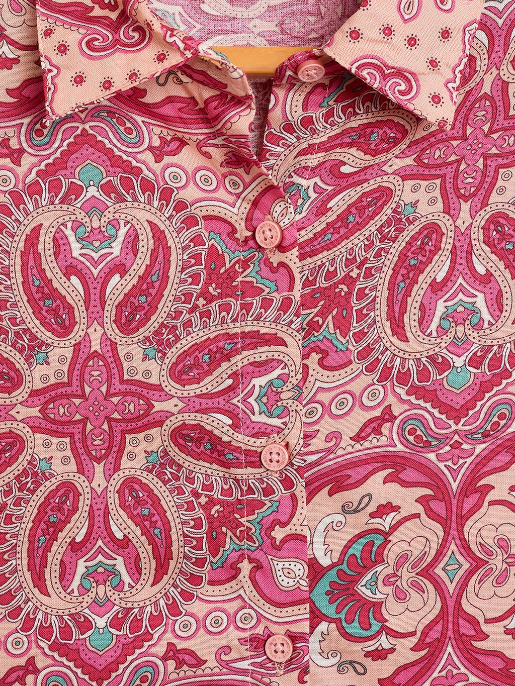Girls Waist Length All over Print Top - Pink