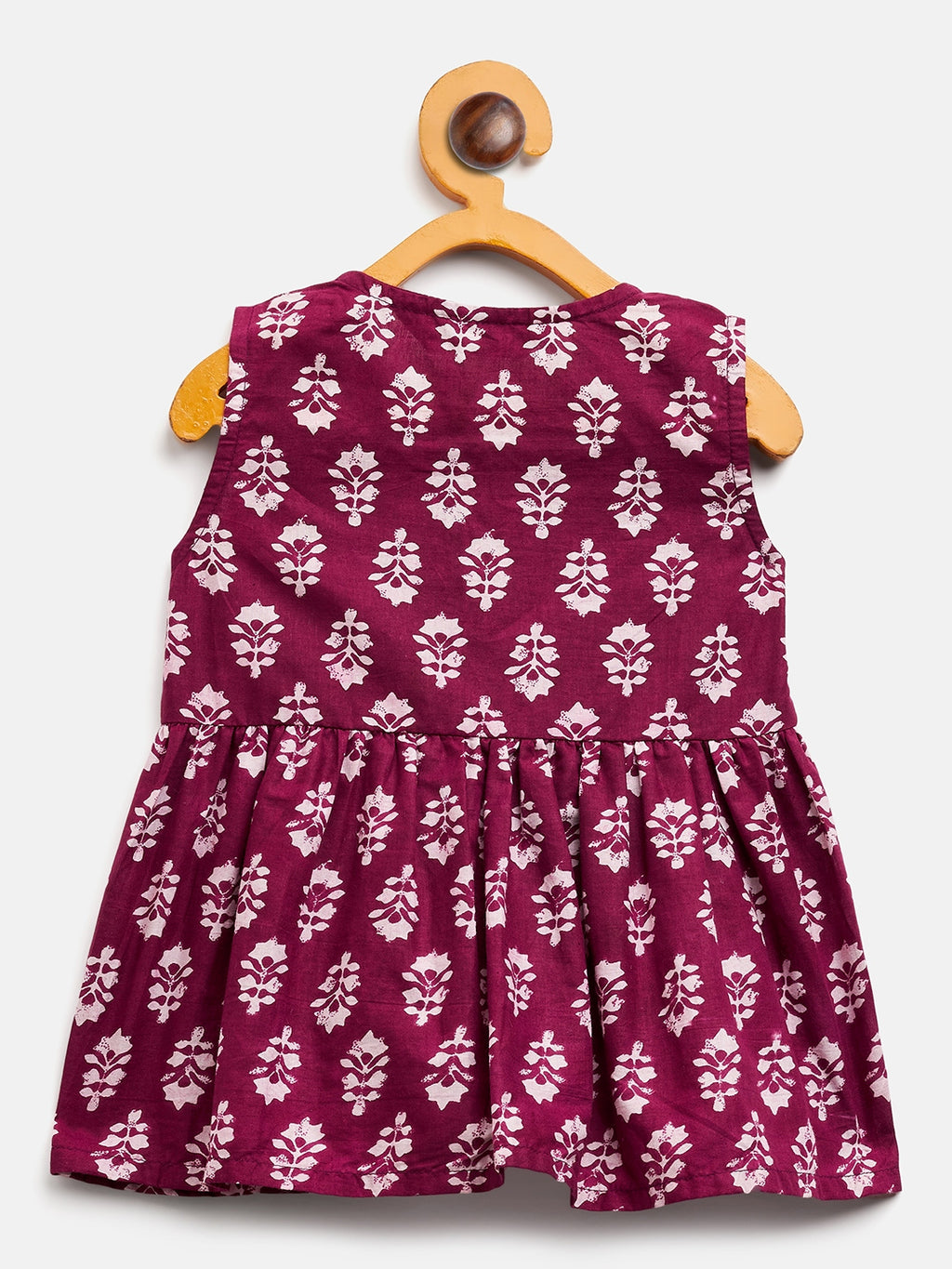 Girls Above Knee Printed Kurti Set - Purple