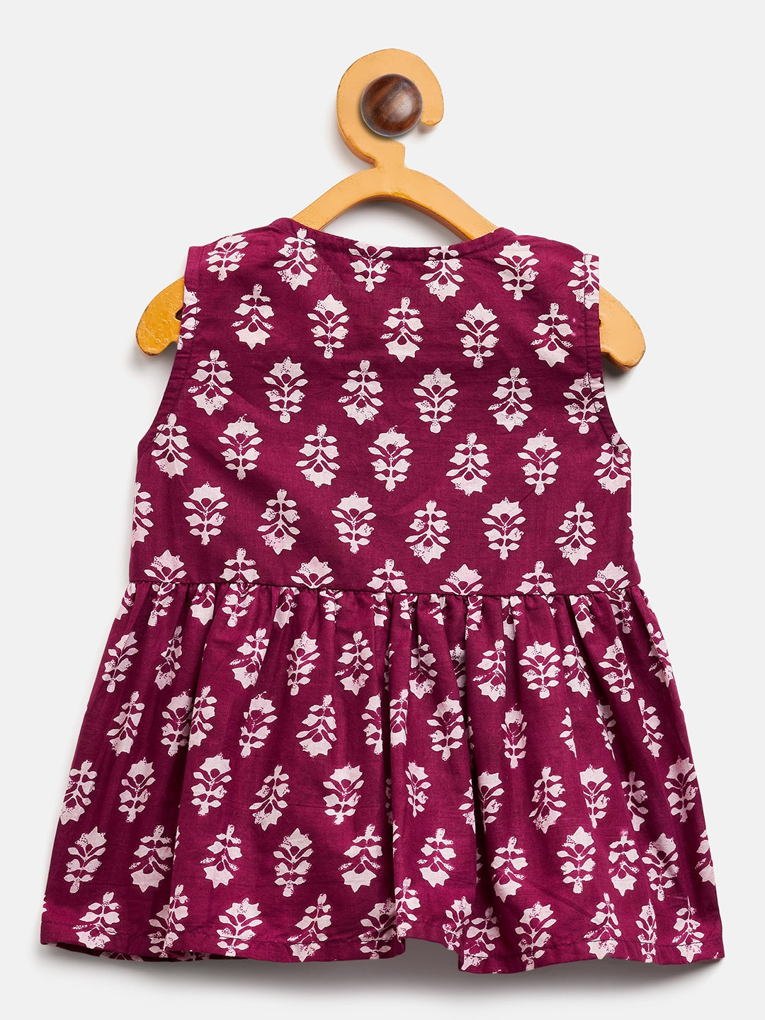 Girls Above Knee Printed Kurti Set - Purple