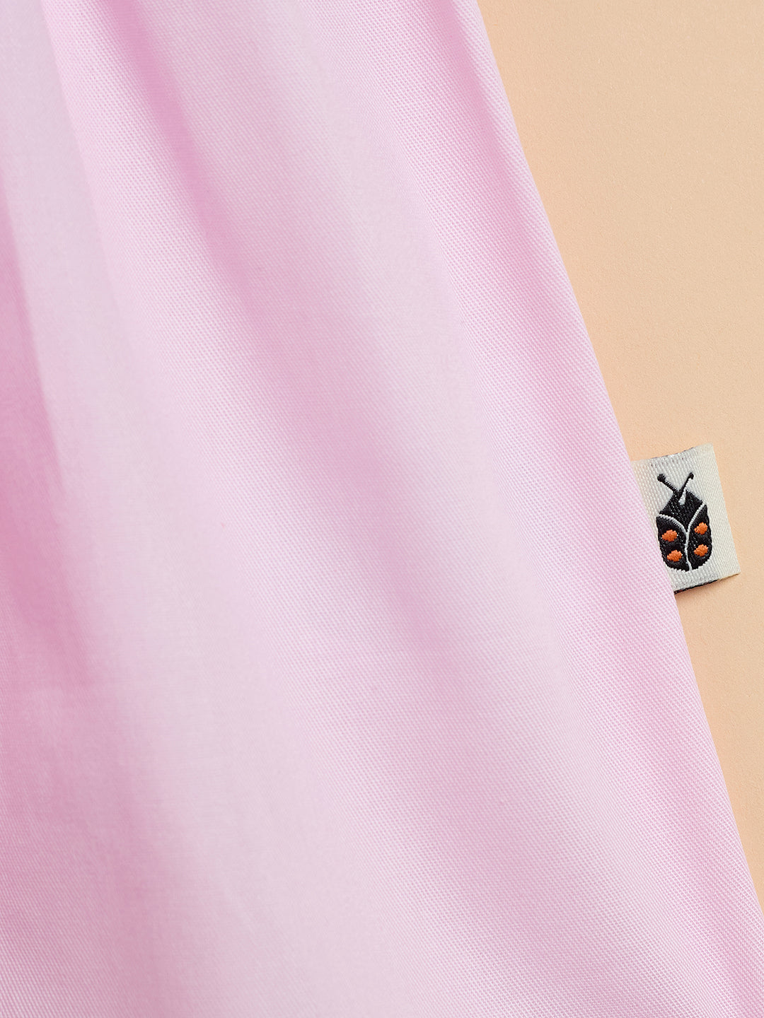 Girls Knee Length Solid Dress - Pink