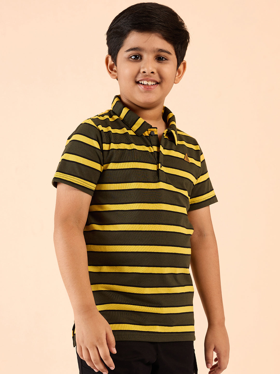 Boys Waist Length Printed T-shirt - Green