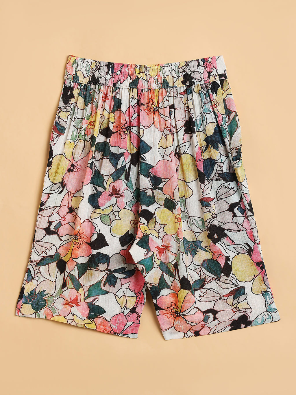 Girls Below Knee All over Print Top with Capris - Multi