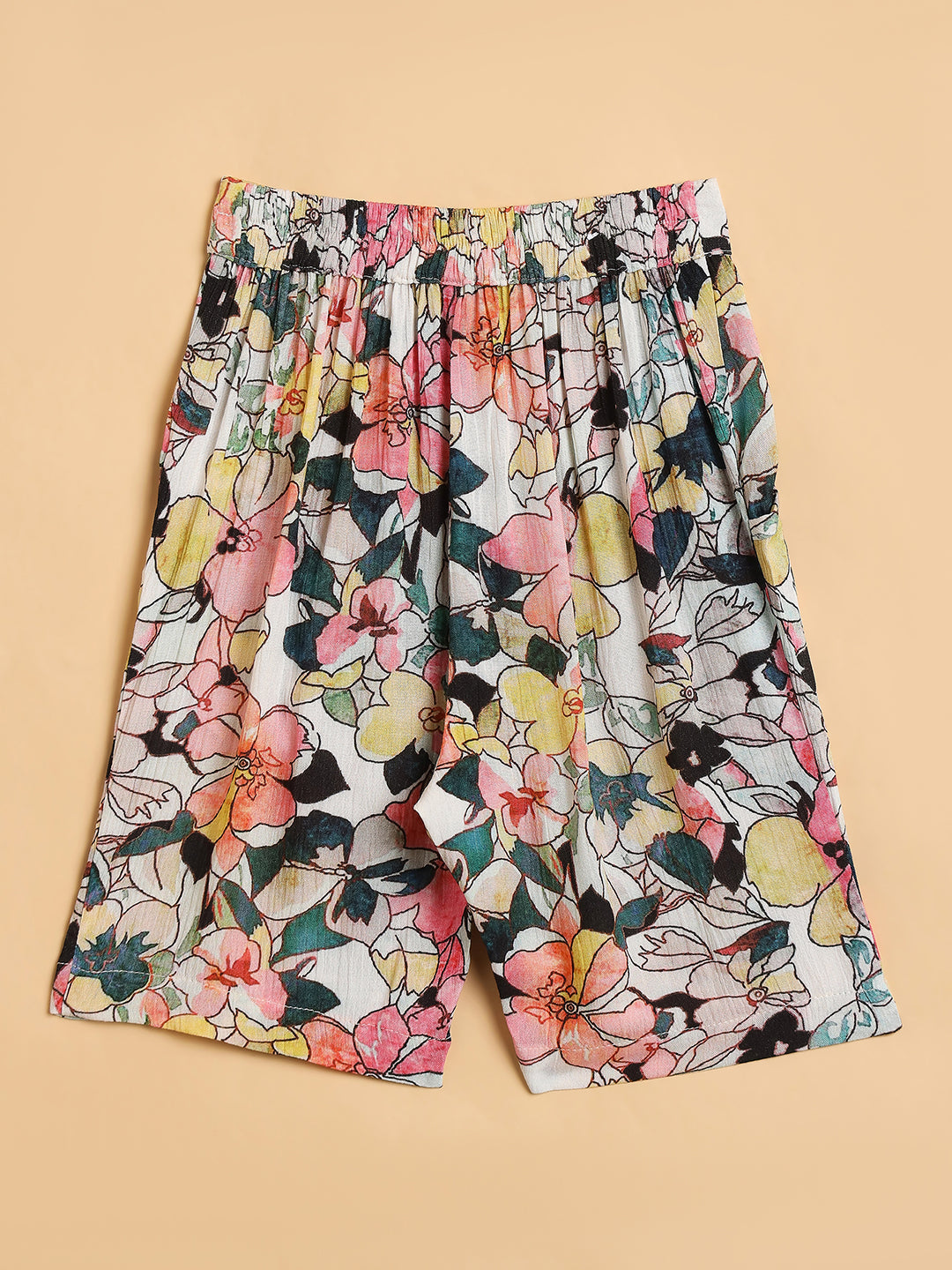 Girls Below Knee All over Print Top with Capris - Multi