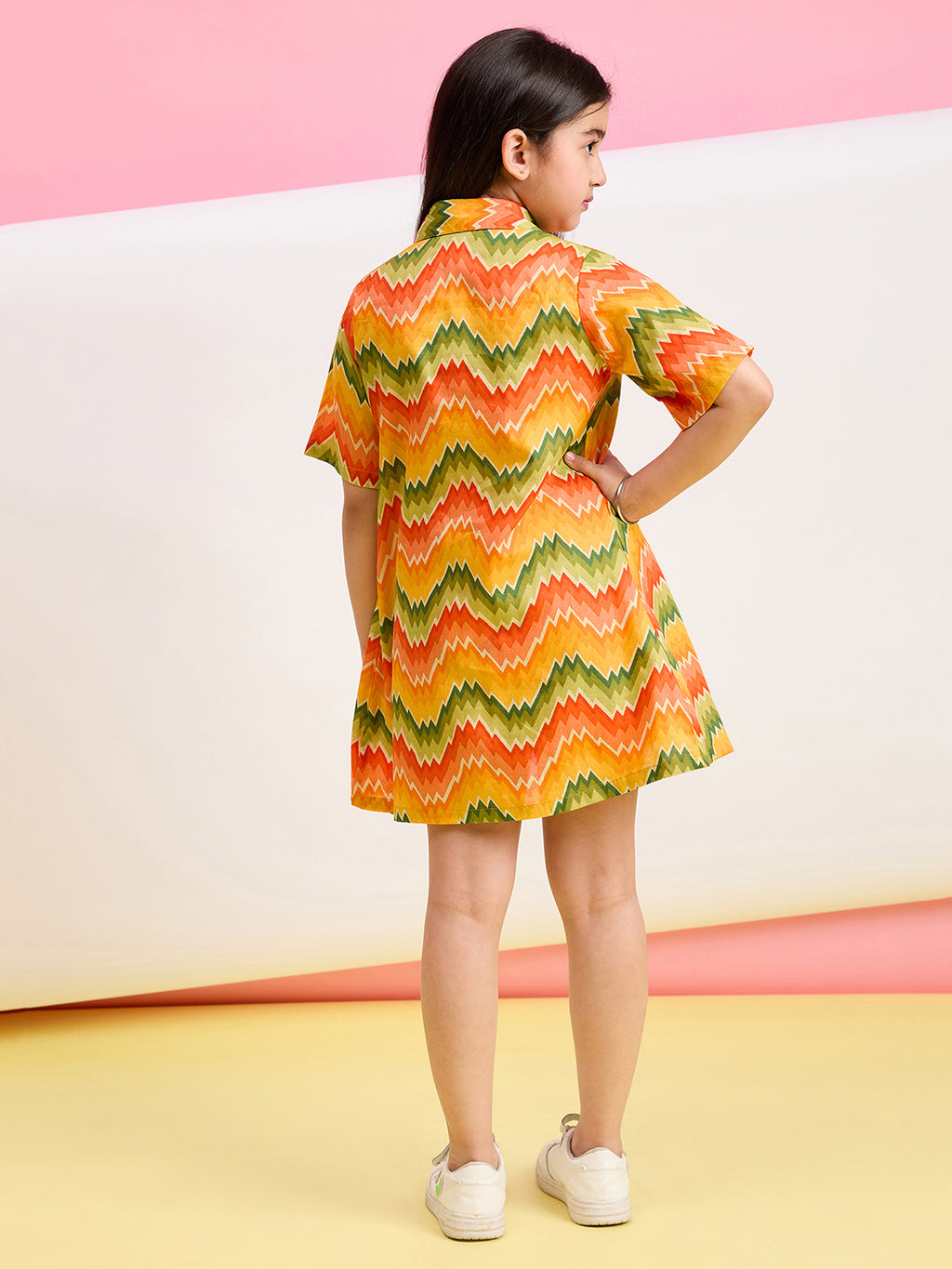Girls Mid Thigh Printed Top with Shorts - Multi