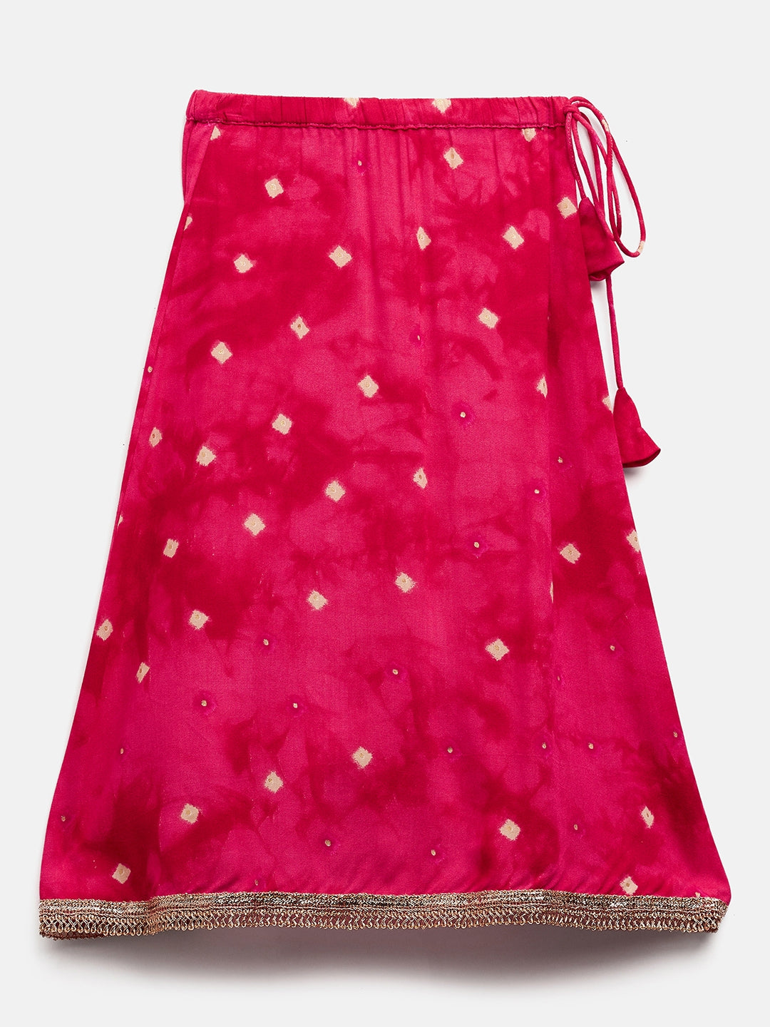 Girls Waist Length Printed Lehenga Choli - Yellow