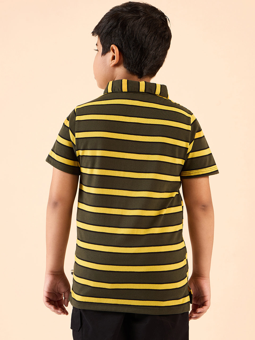 Boys Waist Length Printed T-shirt - Green