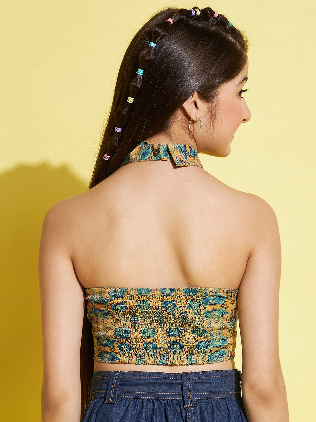 Girls Hip length Printed Top - Multi