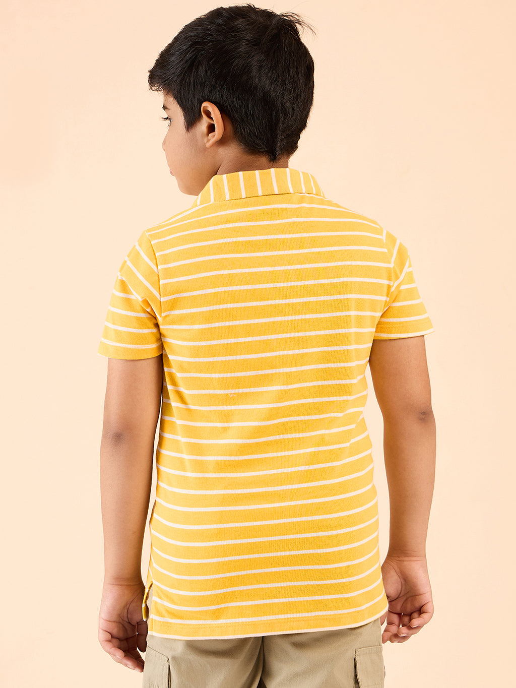 Boys Hip length Printed T-shirt - Yellow