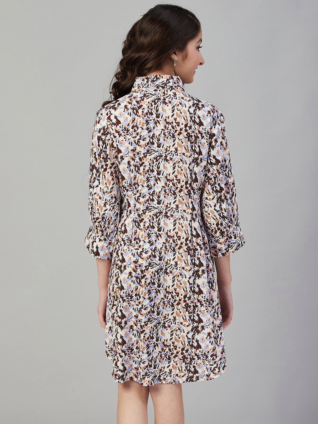 Girls Above Knee Printed Dress - Multi